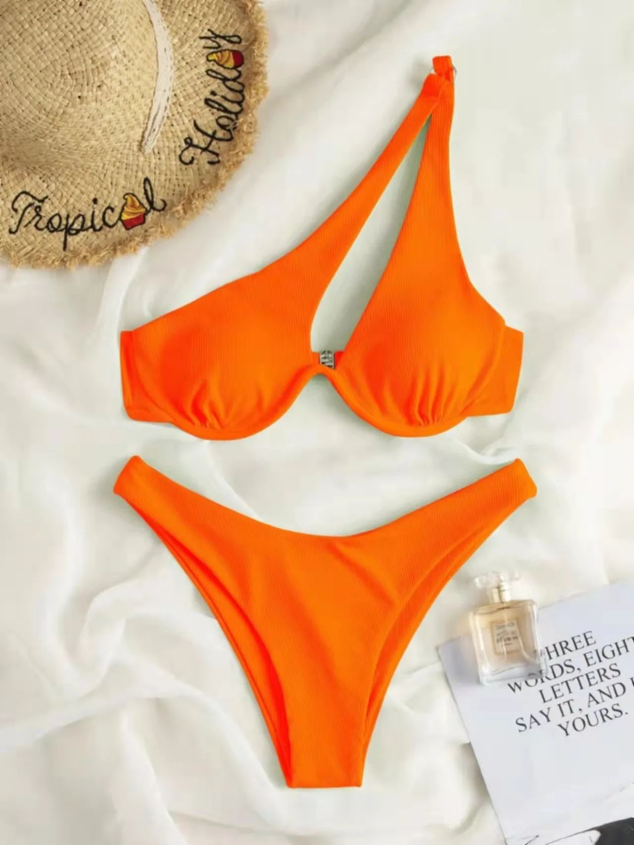 Luxury One Shoulder Push Up Bikini Set