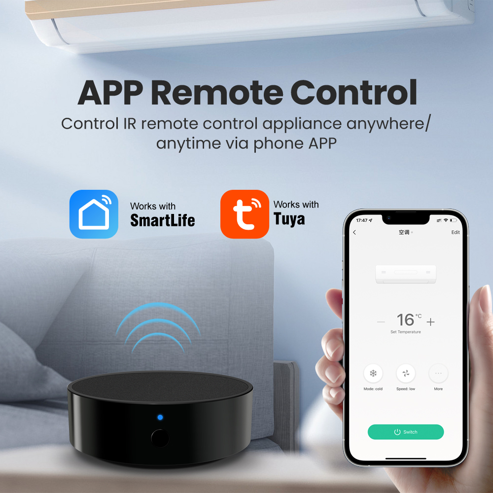 AVATTO Smart IR Remote Hub WiFi Remote Control for AC TV Compatible with Alexa Google Home