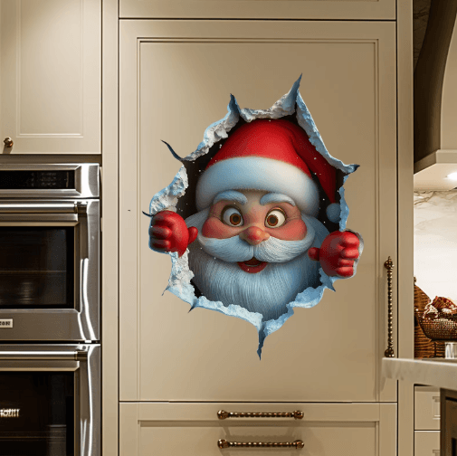 Festive Santa Claus Christmas Wall Sticker for Home Decor