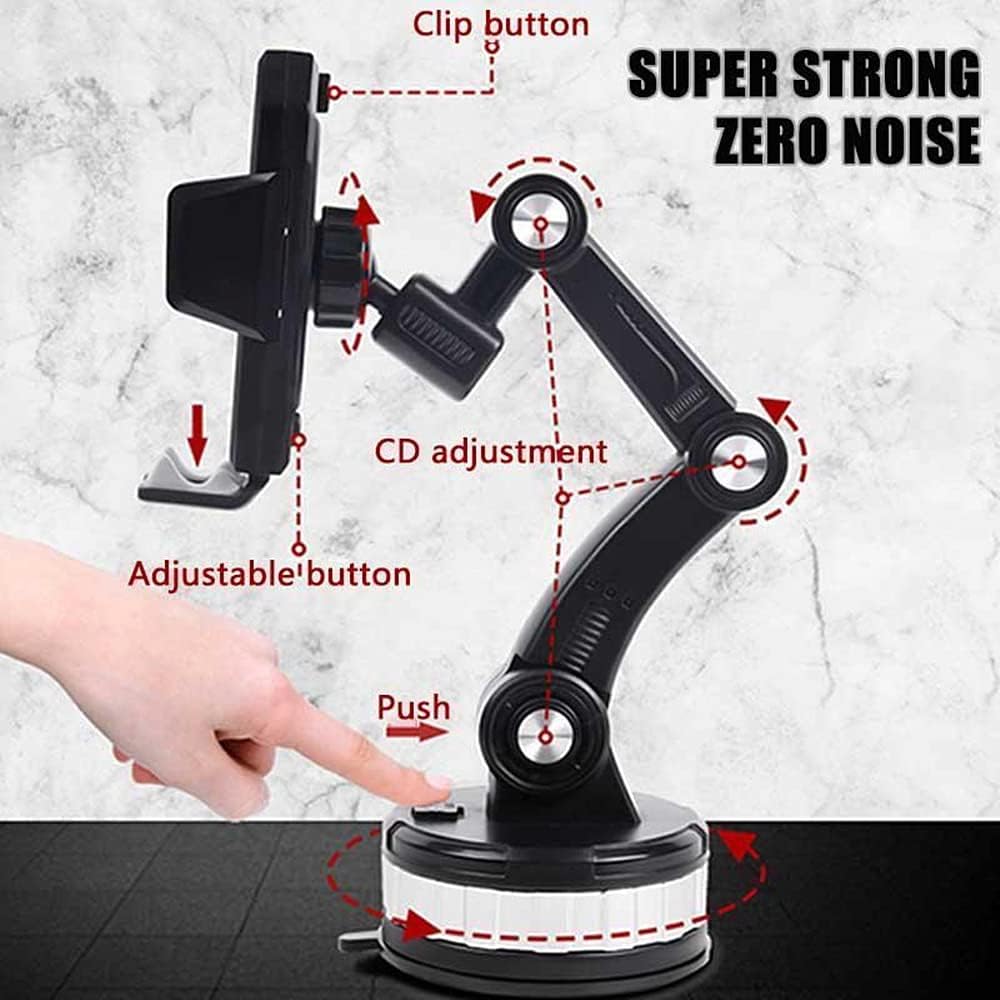 One-Button Pop-up Universal Dashboard, Windshield Phone Holder, Strong Suction Cup Cell Phone Stand