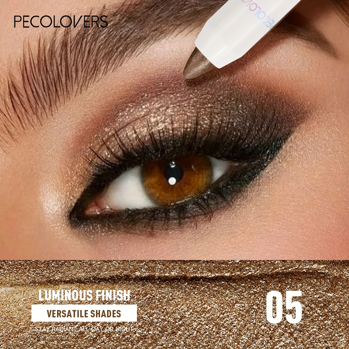 Long Lasting Waterproof Eyeshadow Sticks High Pigmented Shimmer Glitter Matte Neutral Brown Crayon