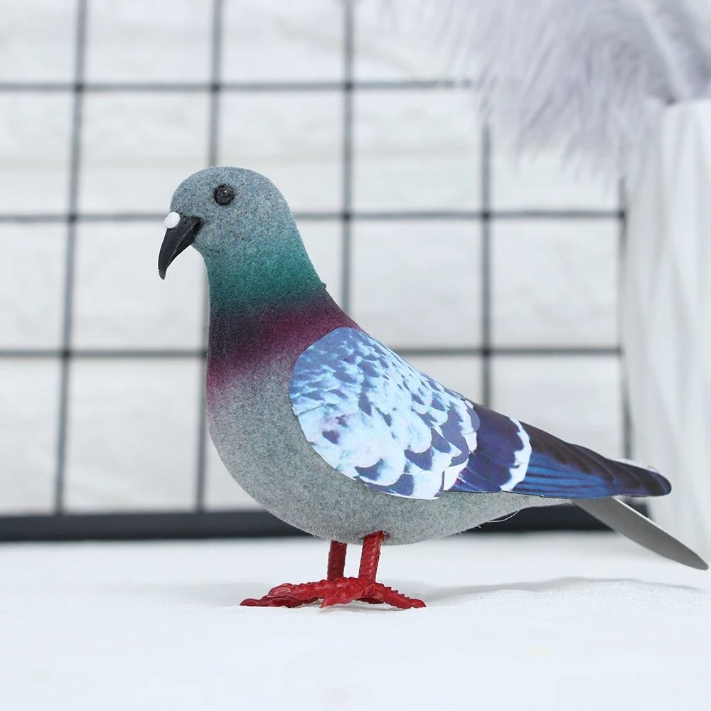 Realistic Simulation Pigeon Model | Artificial Dove Photography Prop | Executive Home & Wedding Sanctuary Decor