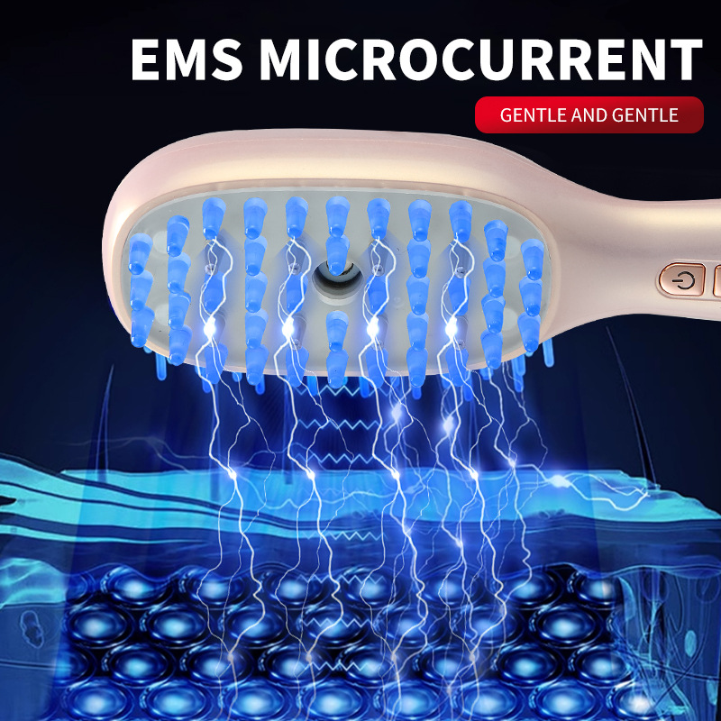 Hair Growth Scalp Massager, EMS Red Light Therapy Brush, Anti Hair Loss Essential Oil Meridian Comb, USB Hair Treatment