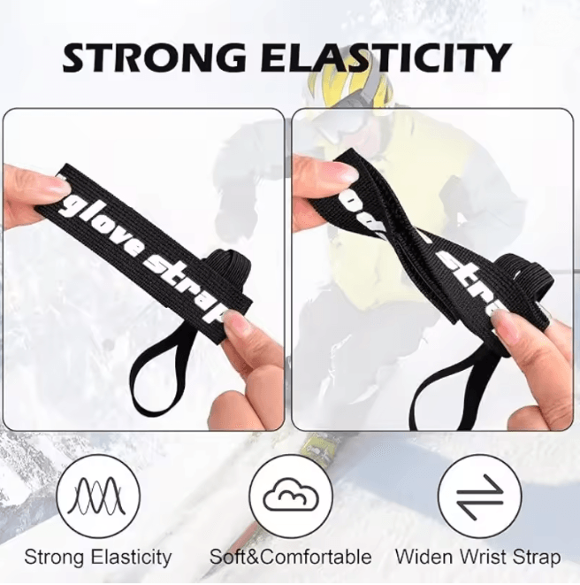 Ski Glove Leash Anti Lost Wrist Strap Set for Skiing and Snowboarding