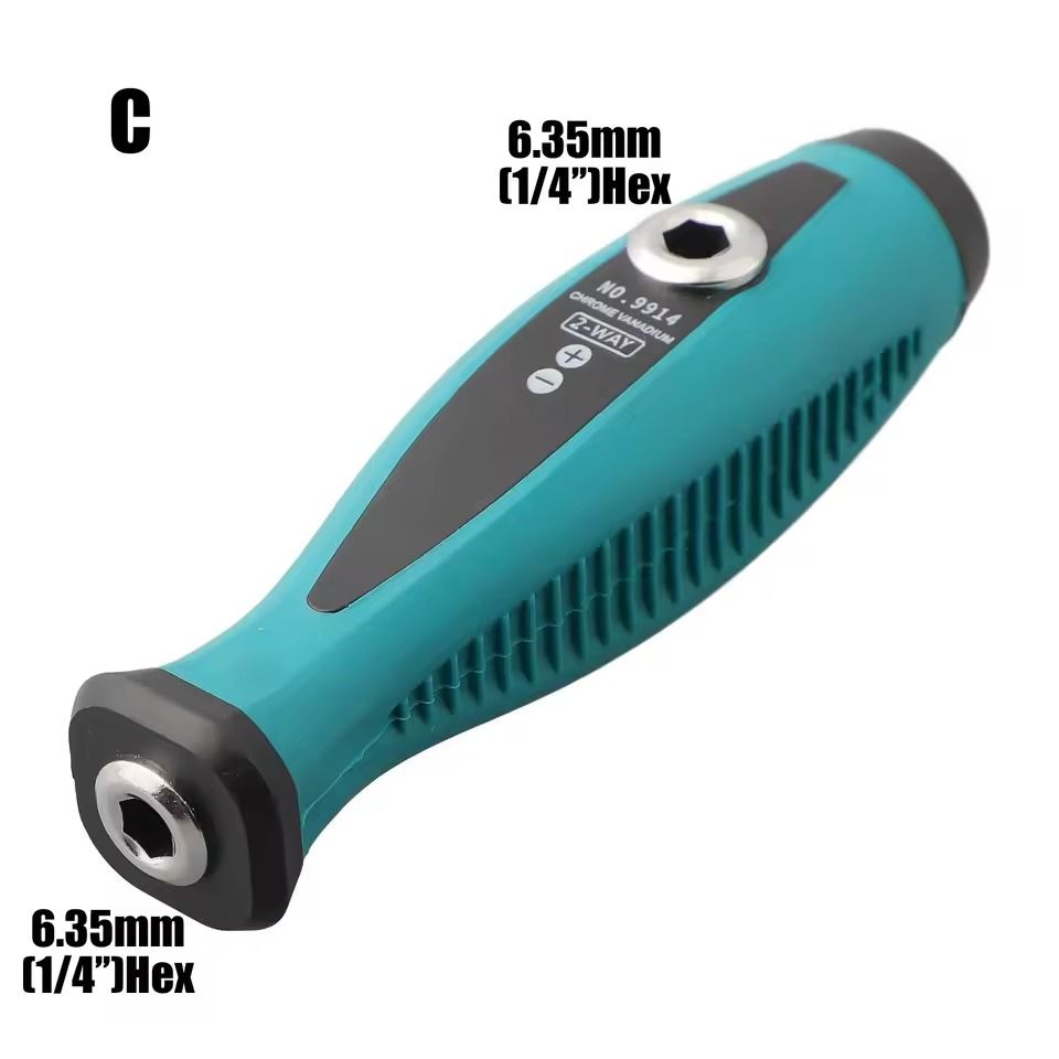 Adapter Screwdriver Handle Bit Holder 6.35mm to 4mm Hex 5mm Round Adapter