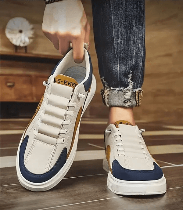 UrbanFlex 2025 Mens Leather Casual Sneakers Low Top Walking Shoes