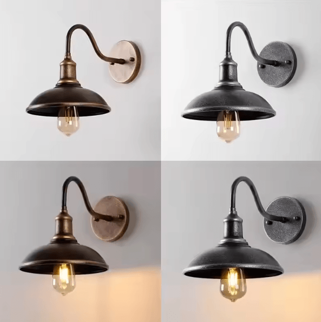 Retro Waterproof Outdoor Wall Lamp with E27 Base – Vintage Garden & Porch Lighting Fixture