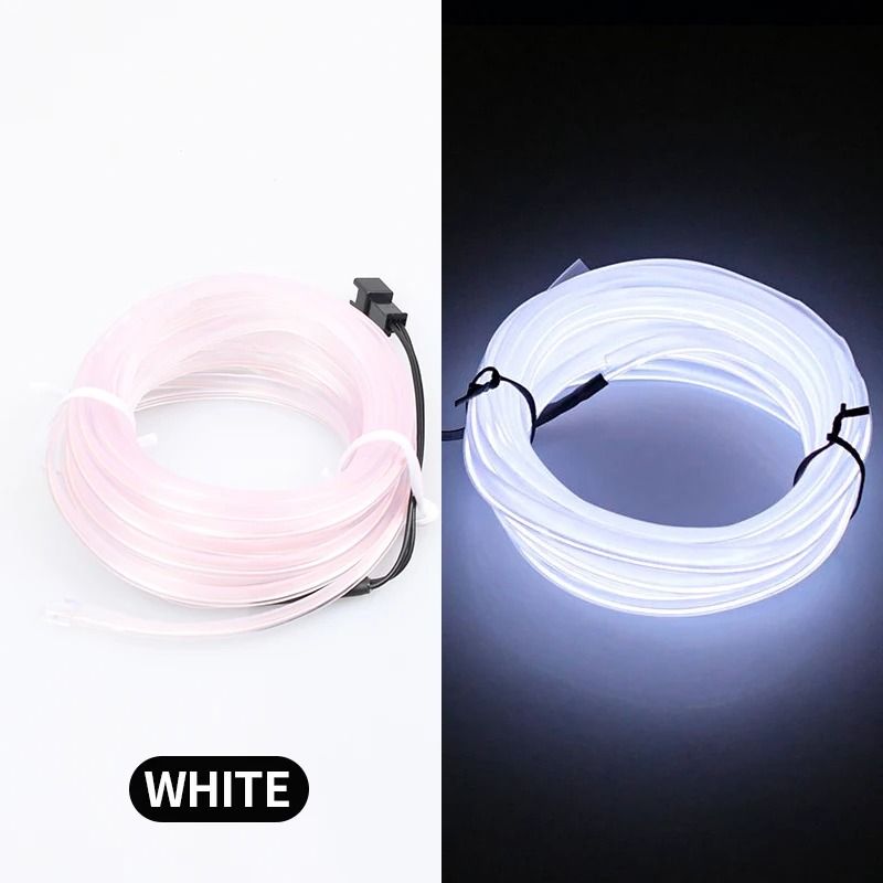 Car Interior LED Strip Lights USB Ambient EL Wire 5M Flexible Lighting