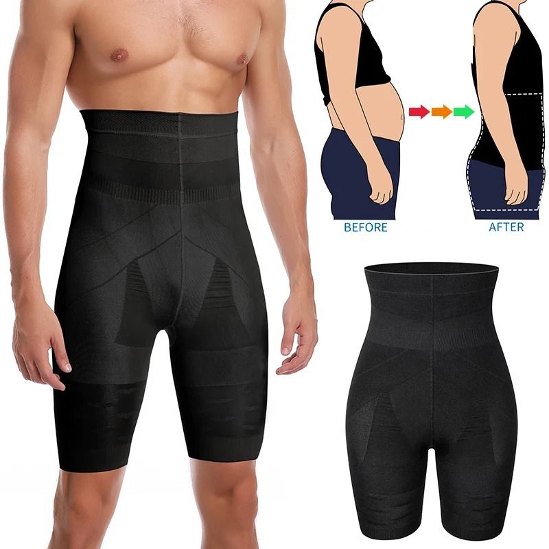 Men Tummy Control Shorts High Waist Slimming Shapewear Abdomen Belly Flat Body Shaper Leg Underwear Compression Briefs B