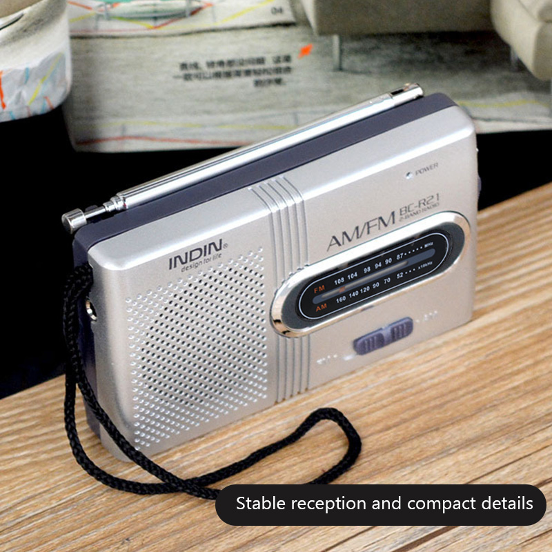 Ultra-Thin Handheld Radio Receiver Player with Built-In Speaker & Headphones  Lightweight and Compact