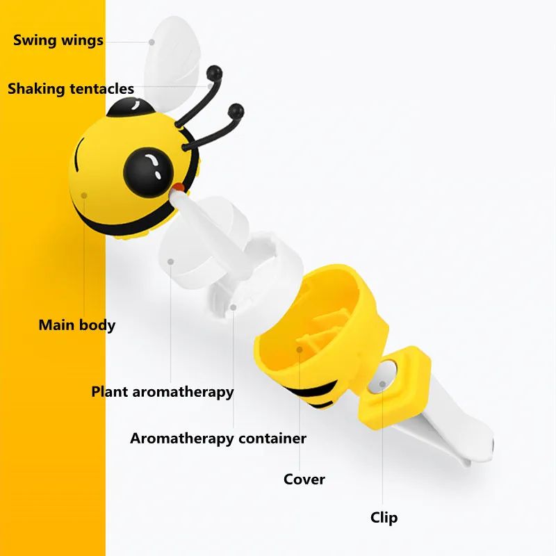 Bee Car Air Freshener Vent Clip – Cute Auto Diffuser with Long-Lasting Fragrance