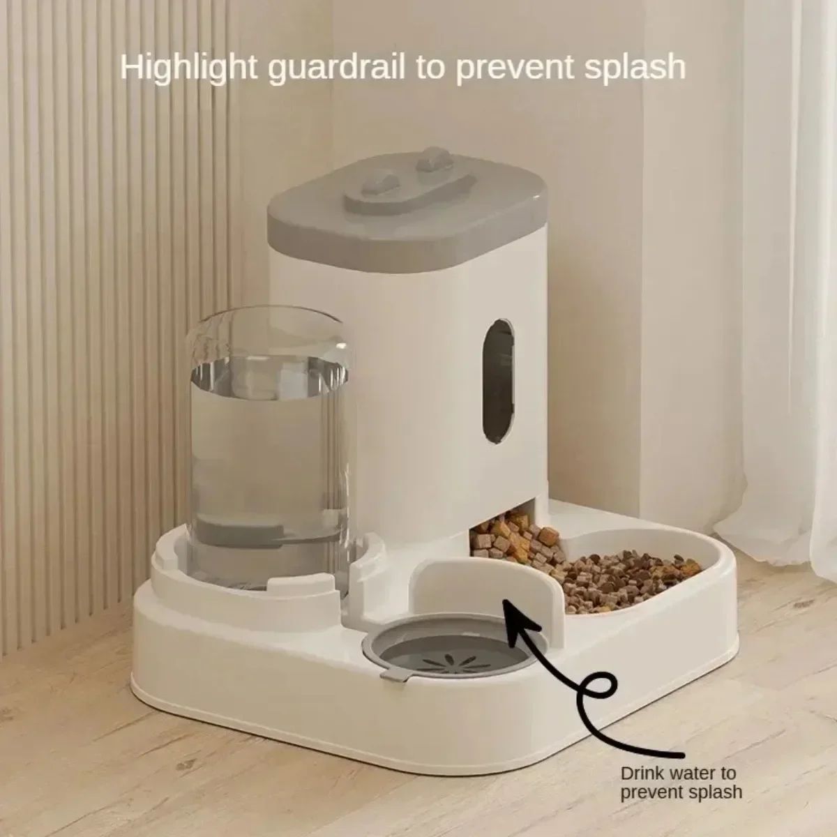 Automatic Dog & Cat Feeder with Water Dispenser – Non-Electric Gravity Food Bowl, Large Capacity Pet Station