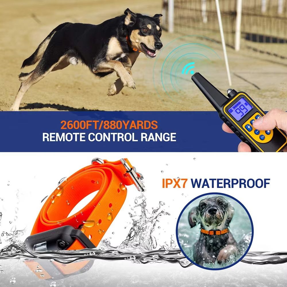 Rechargeable Dog Training Collar with Vibration, Shock, and Anti-Bark Control