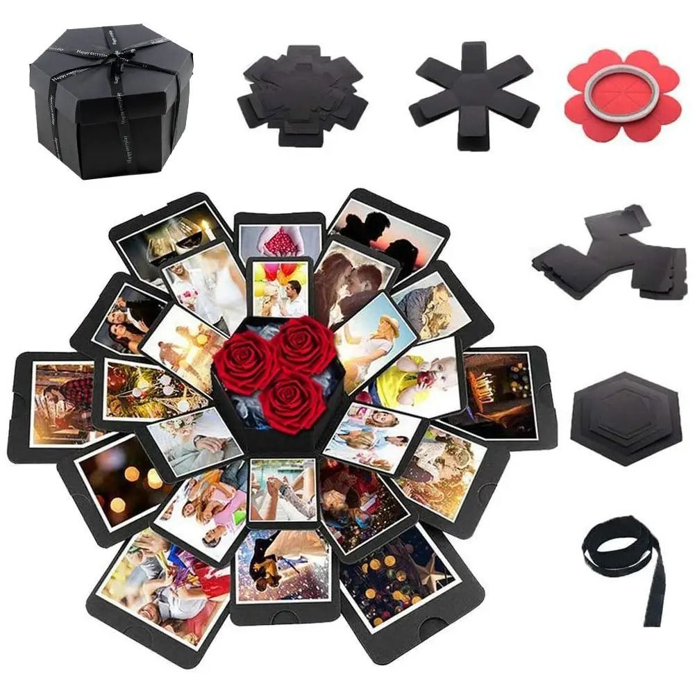 DIY Explosion Photo Album Gift Box Surprise Memory Scrapbook for Anniversary and Birthday Celebration