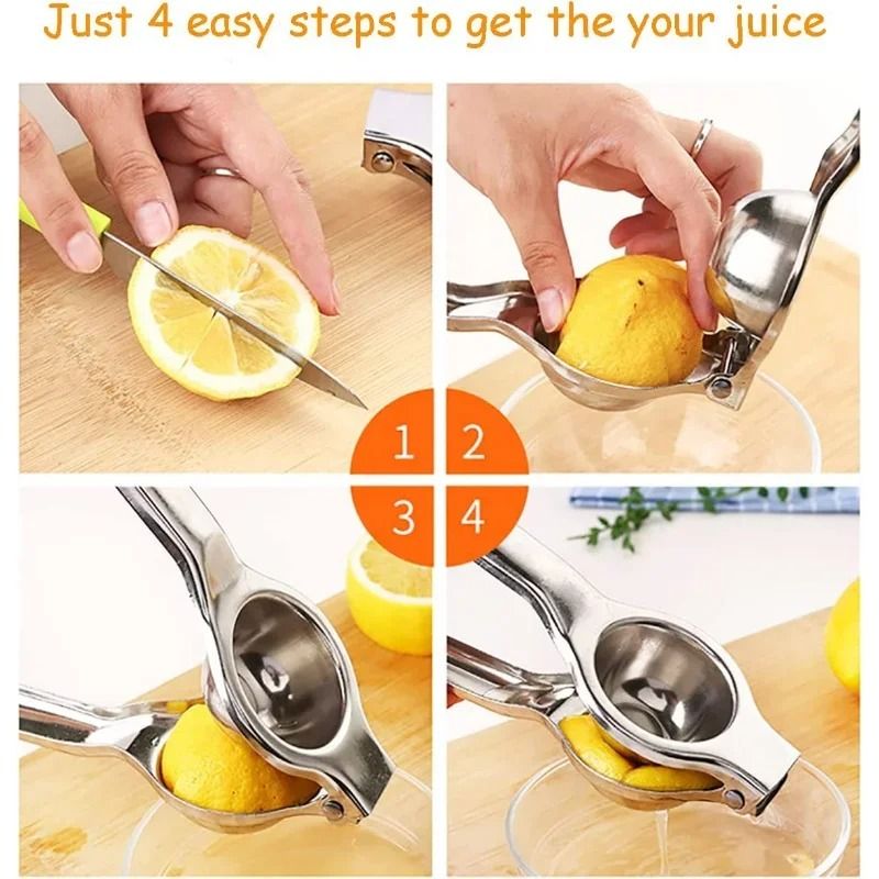 Stainless Steel Lemon Squeezer – Manual Hand Press Citrus Juicer