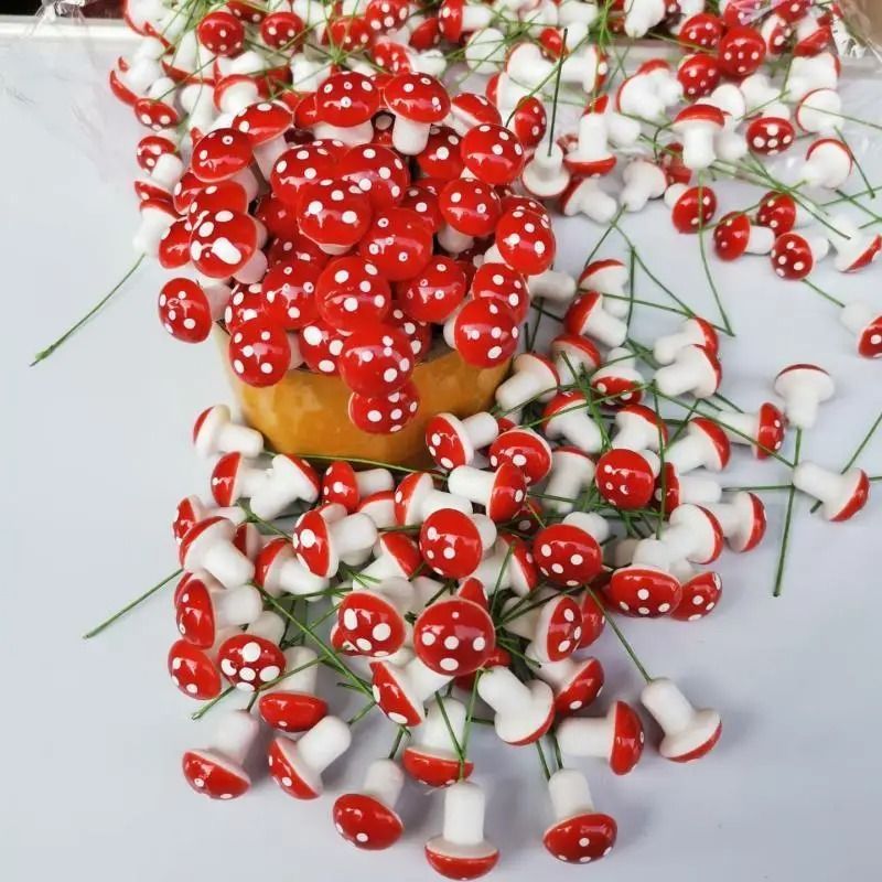 Mini Mushroom Decorations Fairy Garden Bonsai Miniature Decor Set
