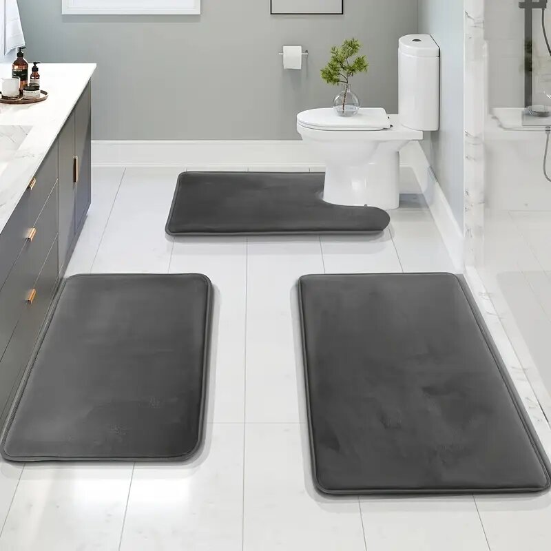 Soft Non-Slip Piece Bath Mat Set – Absorbent, Comfortable & Durable for Bathroom & Laundry Rooms