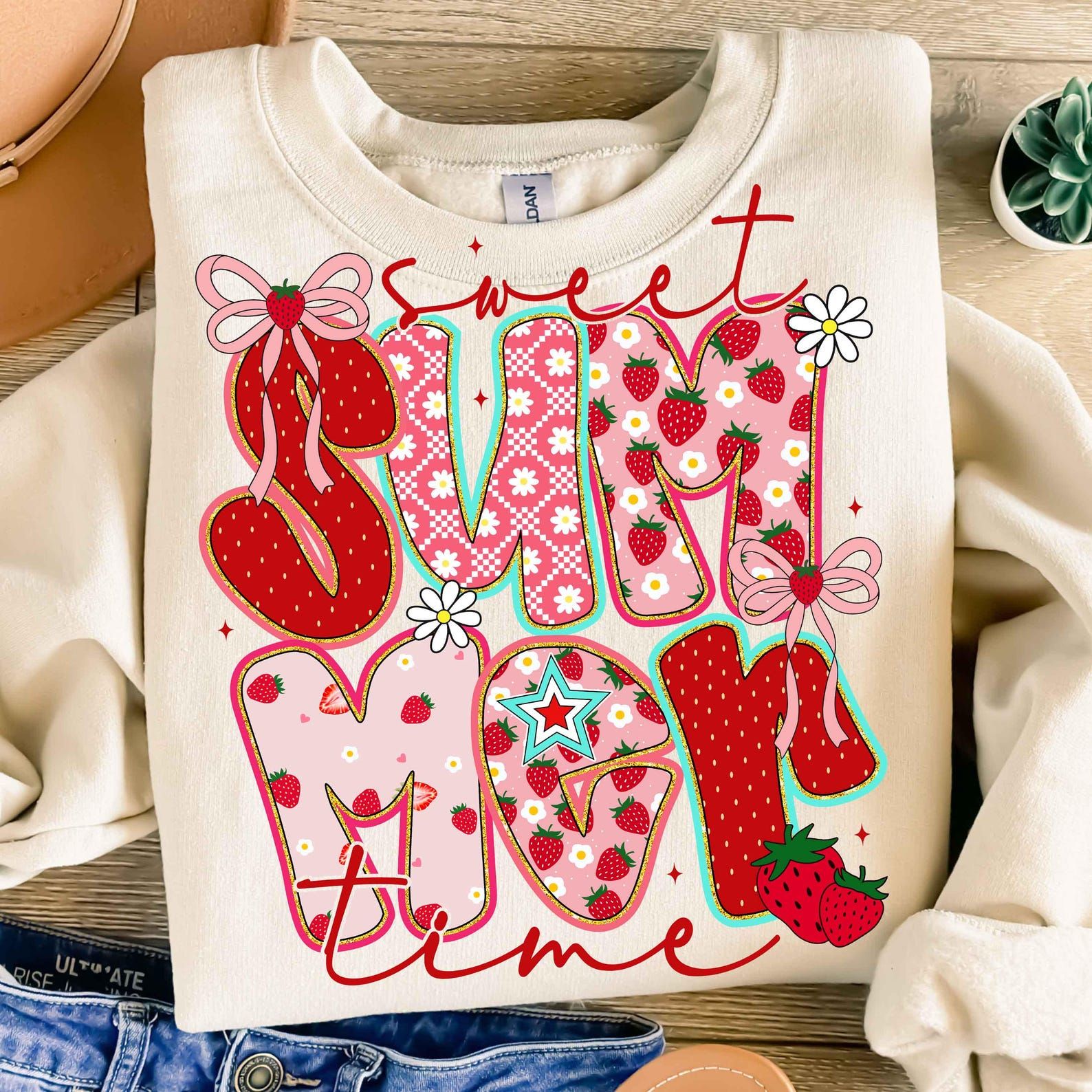 Summer Vibes Shirt Strawberry Cute Graphic Tee Trendy Fruit Summer Outfit Gift