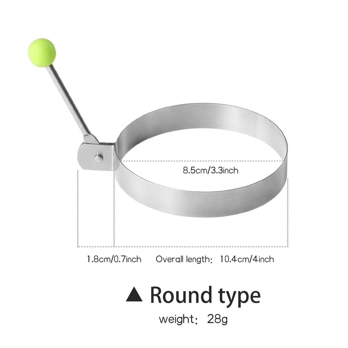 PerfectRound Stainless Steel Fried Egg Ring and Pancake Mold