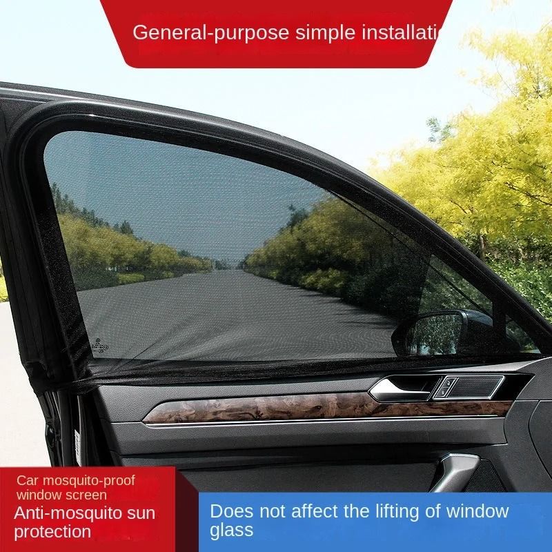 Car Rear Side Window Sunshade Set Mesh Protect UV and Privacy