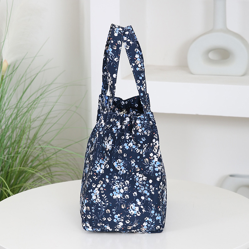 Brand New Floral-Printed Handbag, Zippered Work Lunch Box with Aluminum Foil Insulation