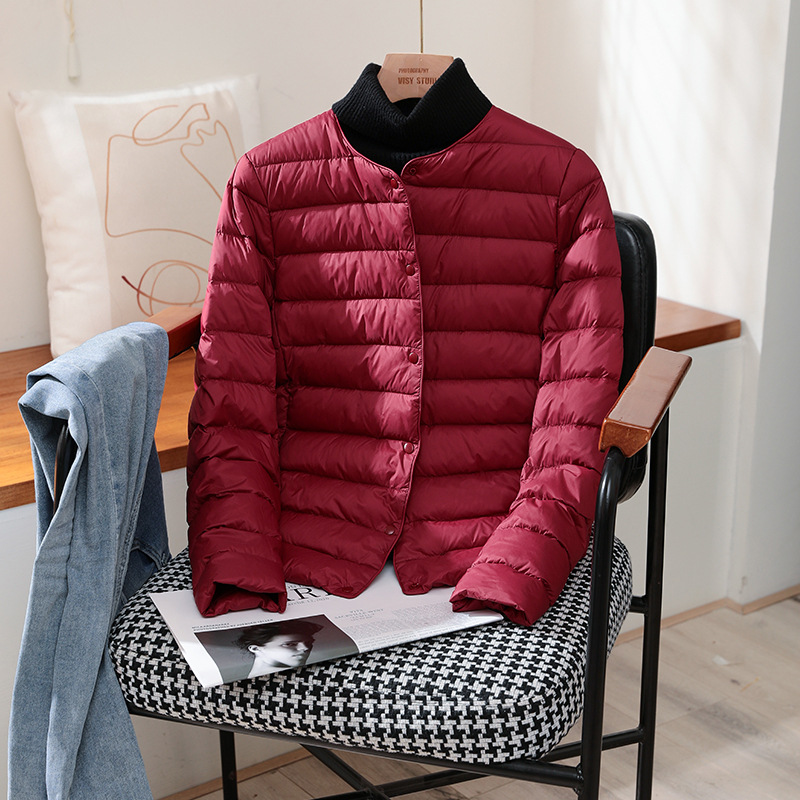 Ultra Lightweight Packable Puffer Coat, Women's Slim Jacket, Warm White Duck Down, Autumn Winter
