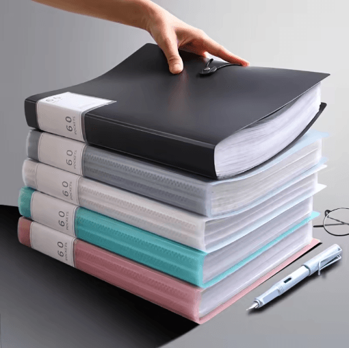 60-Pocket A4 File Folder – High-Transparency Waterproof Document Organizer