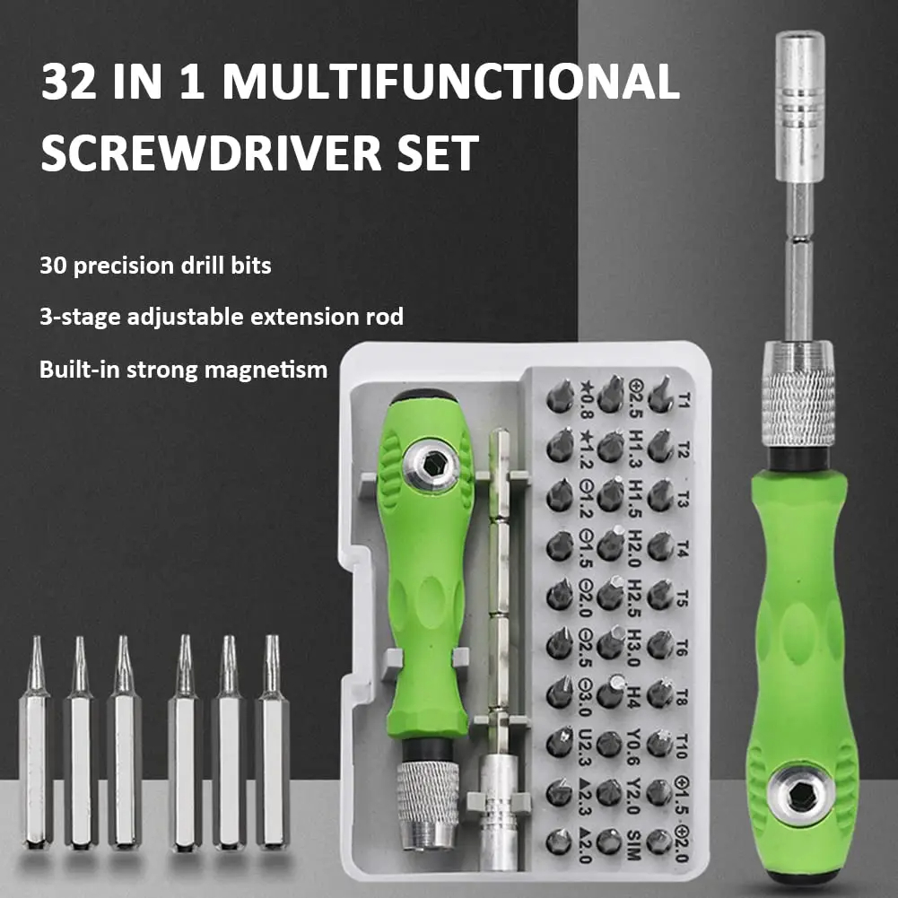 Multifunctional Screwdriver Set with Magnetic Bits Complete Repair Tool for Phones, Watches, and PCs