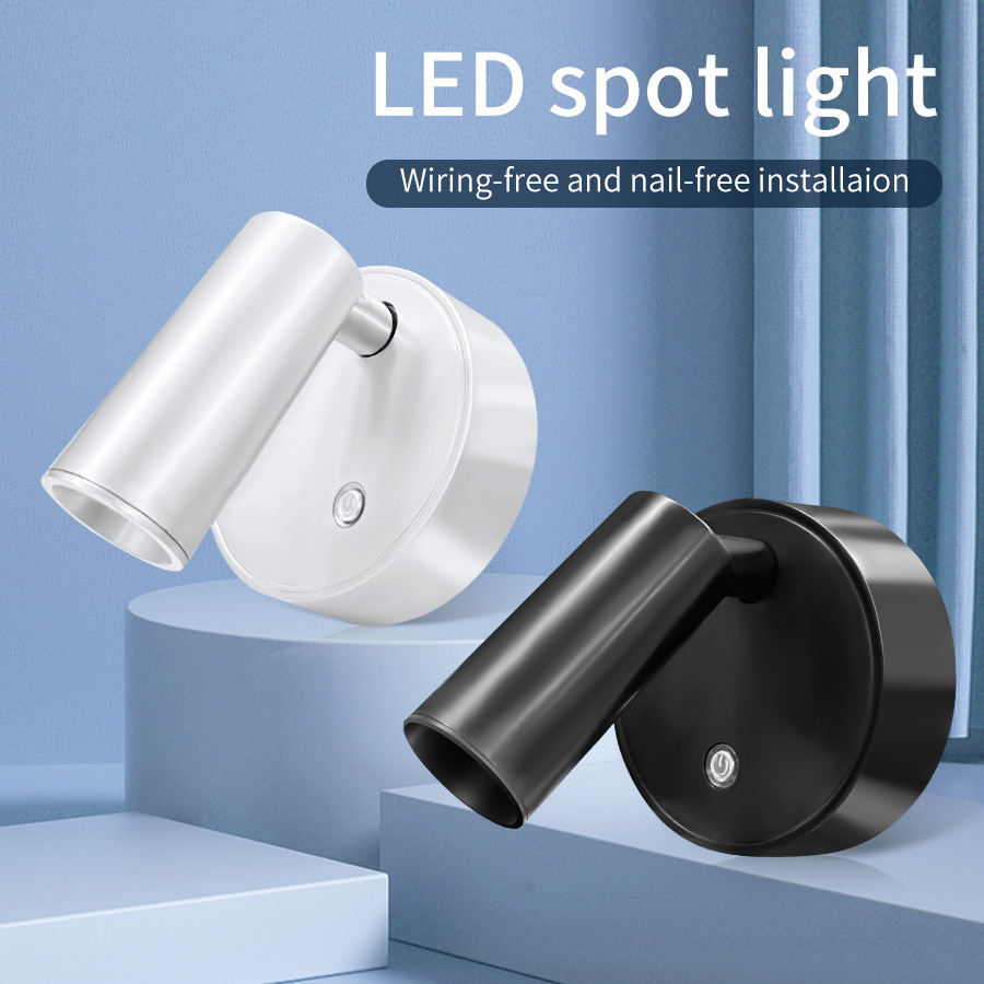 Rechargeable Magnetic Suction Lamp, Wireless Bedroom Bedside Reading Lamp, Mural Wall Washing Spotlight