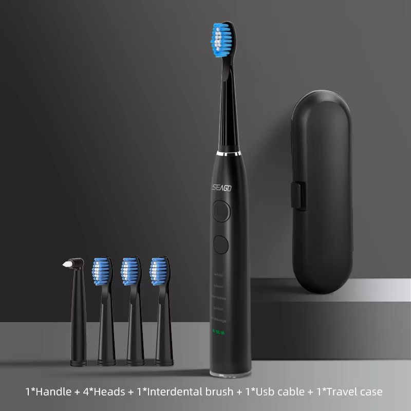 Seago Sonic Electric Toothbrush – USB Rechargeable with 360-Day Battery & Travel Case