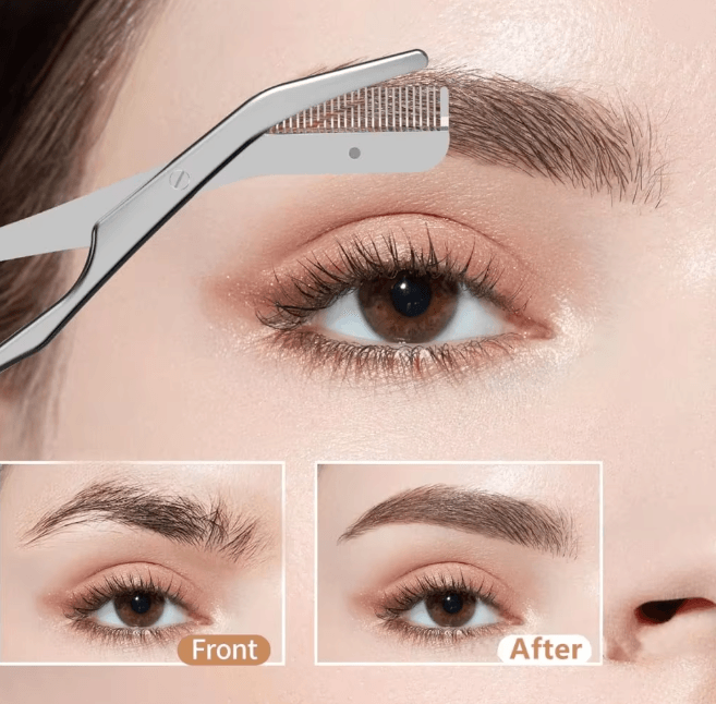 PrecisionPro Stainless Steel Eyebrow Scissors With Comb