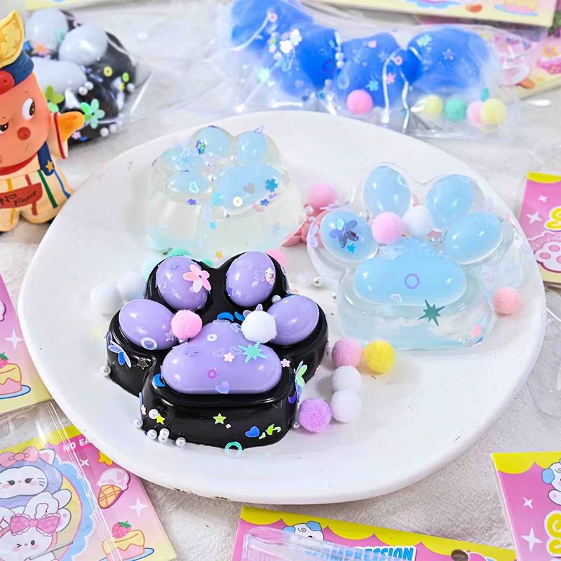 Kawaii Taba Cat Paw Plush Fidget Squeeze Toy