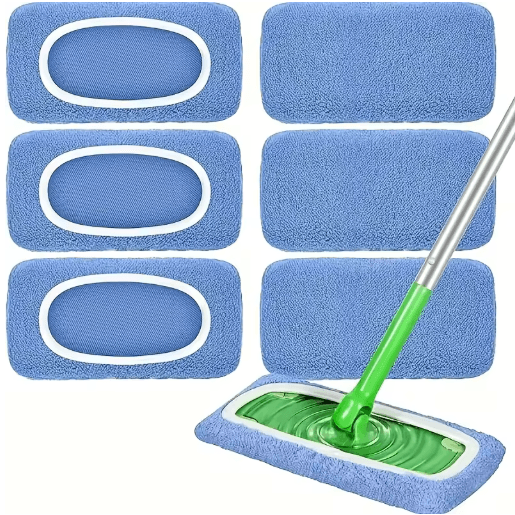 Reusable Mop Pads (4-Pack) – Ultra-Fine Fiber Dry & Wet Replacement Cleaning Cloths
