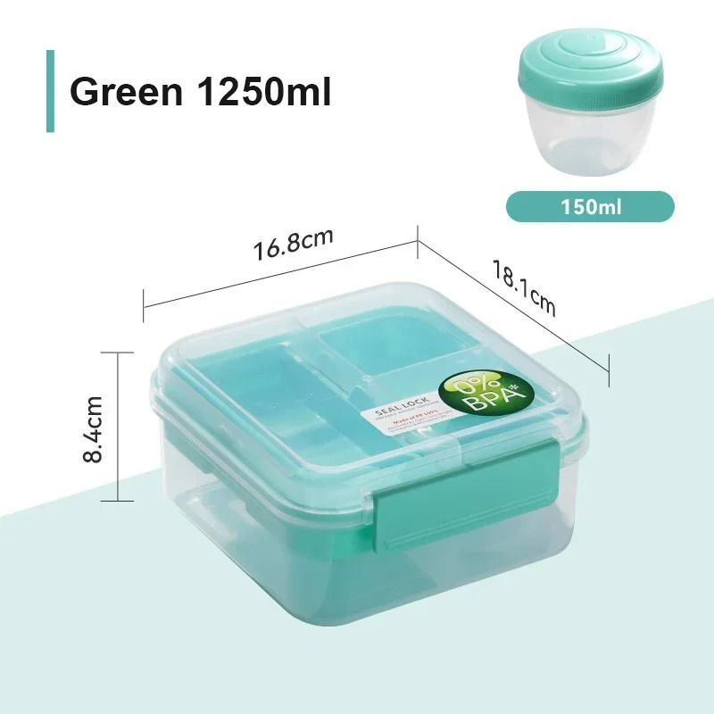 Double Layer Bento Lunch Box With Carry Handle