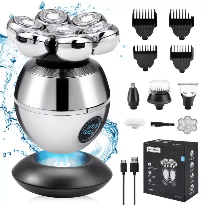 FlexGlide 7D Electric Shaver Waterproof Mens Beard and Head Groomer