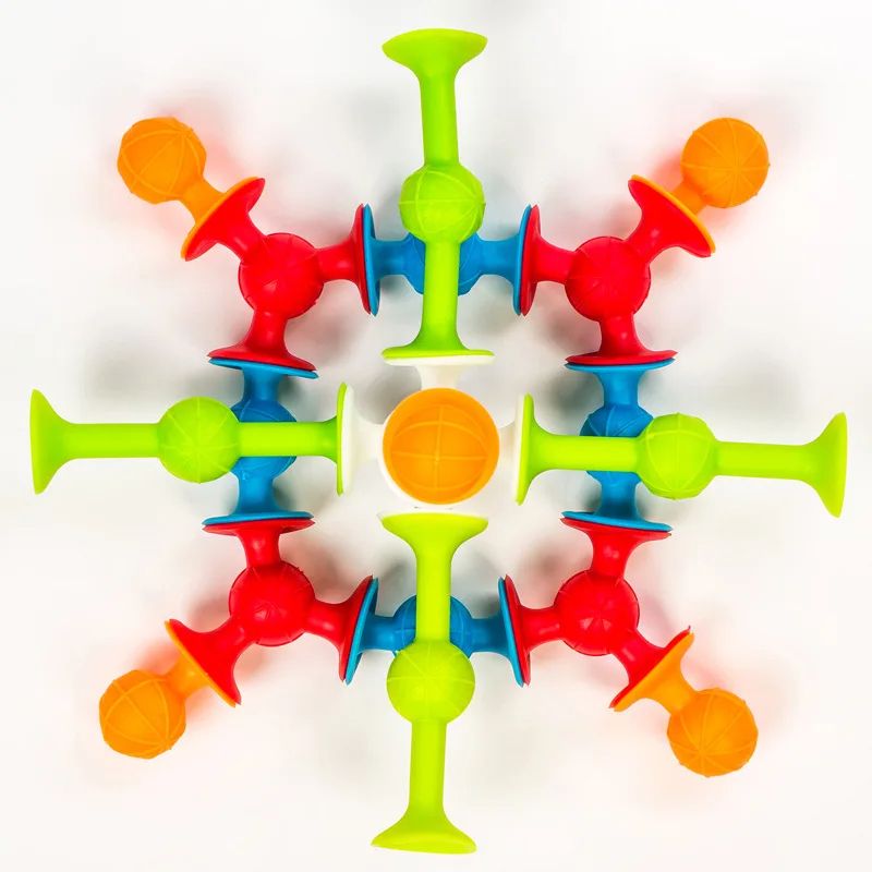 Suction Cup Toy Set, Soft Throw Darts, Building Blocks Pop Sucker Fidget Toy for Kids & Parent-Child Interactive Game