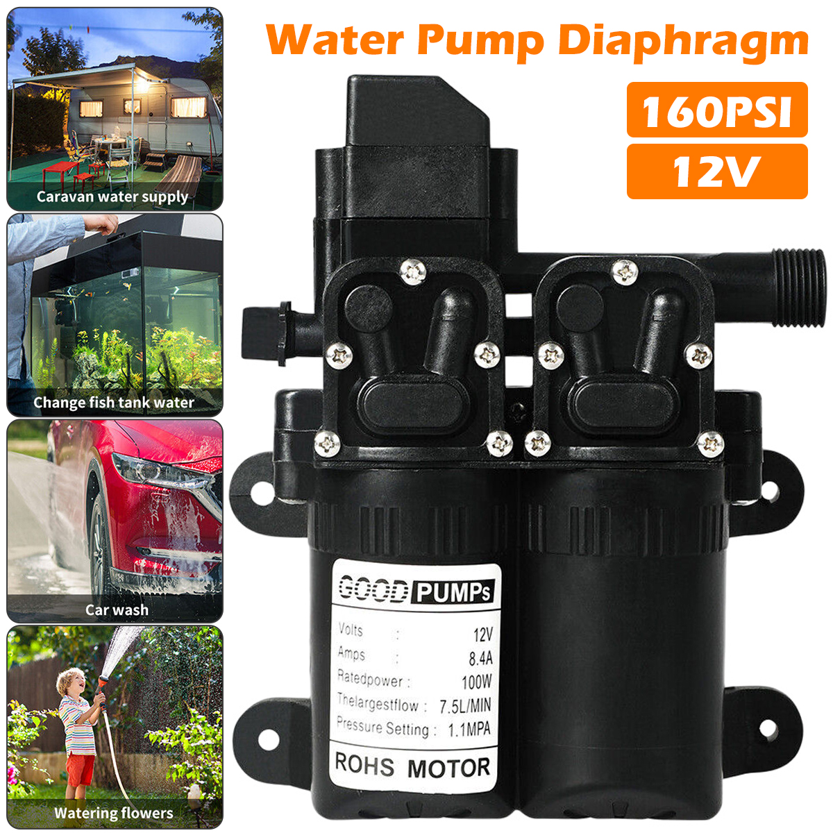 Water High Pressure Diaphragm Intelligent Pressure Switch, Durable Water Pump Diaphragm Electric Water Pump