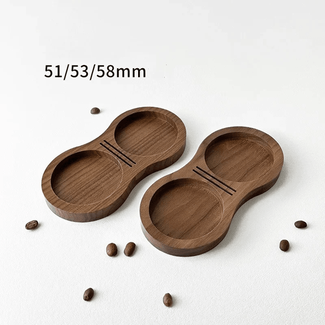 Walnut Coffee Tamper Station – Wooden Base Stand for 51mm 53mm 58mm Espresso Tools