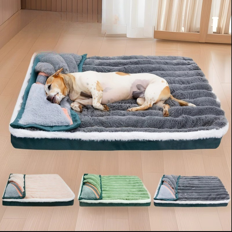 Washable Winter Dogs Sleeping Bed Fleece Pet Blanket Cat Puppy Mat Detachable Dog Mattress