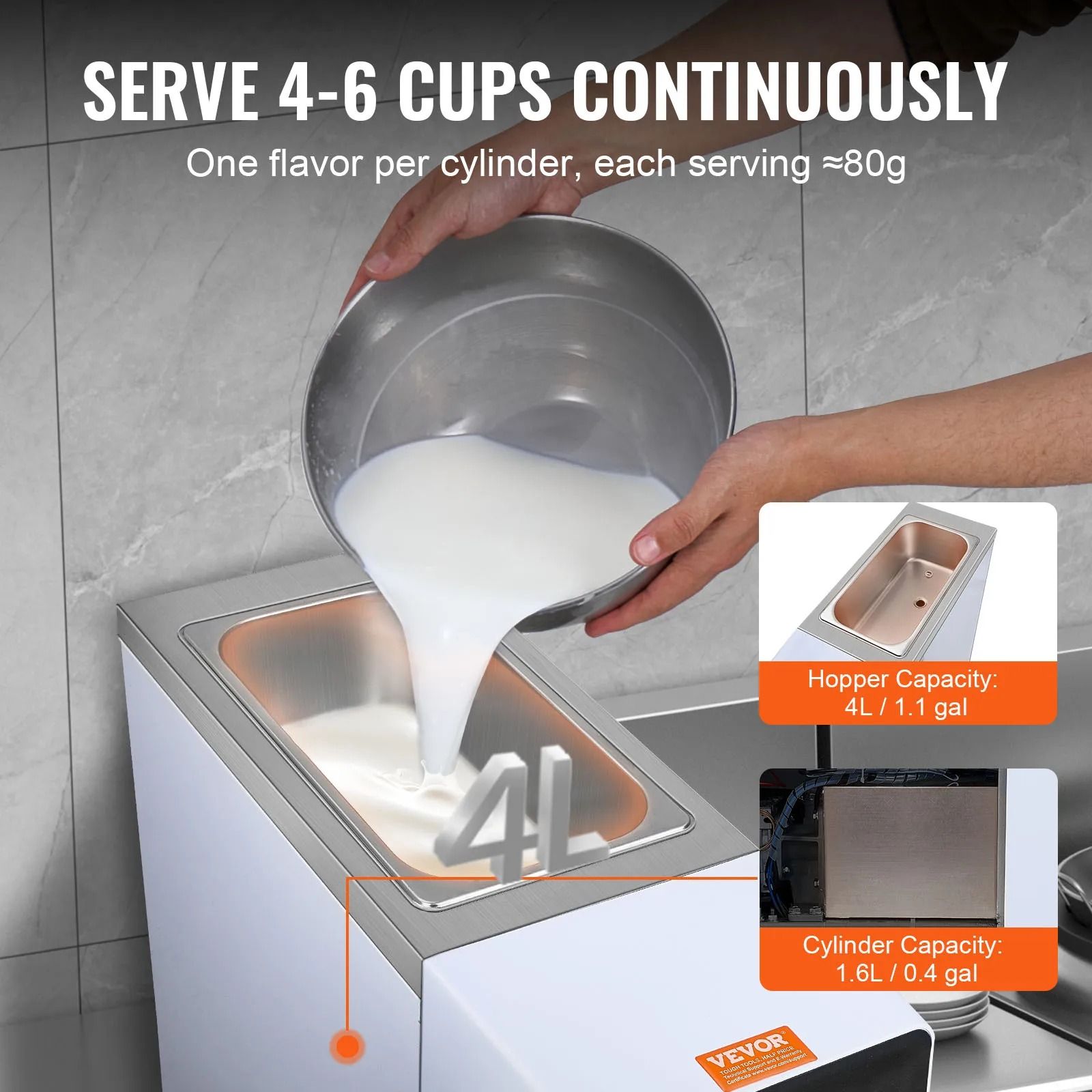 Commercial Soft Serve Ice Cream Machine with Touch Screen Auto Clean and Pre Cooling