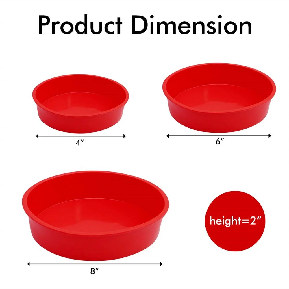 Premium Round Silicone Cake Mold Set – Nonstick, Reusable Baking Pans for Perfect Cakes Every Time