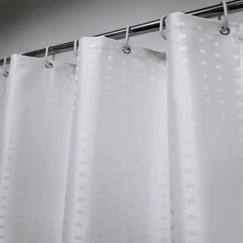Hotel-Grade Water Repellent Polyester Shower Curtain – Durable Fabric Bathroom Liner with Weighted Bottom
