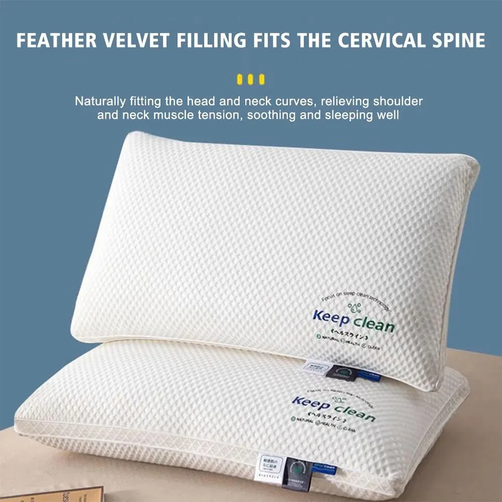 Soft & Supportive Neck Pillow for Comfortable Sleep Non Collapse High Elasticity Pillow for Hotel & Home Bedding