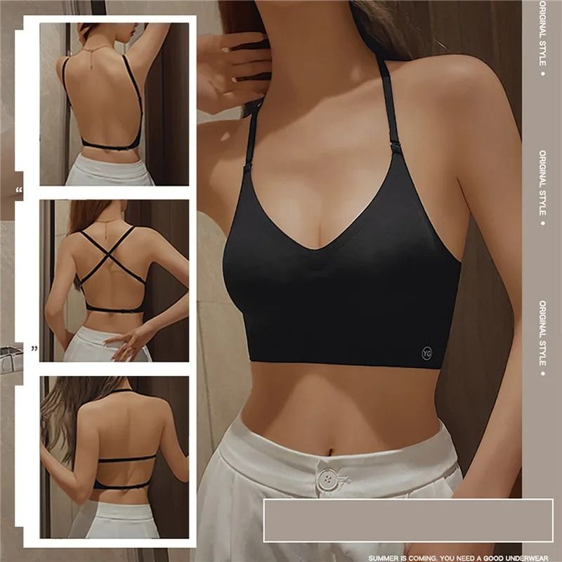 2024 Invisible Backless Push Up Bra | Low Cut Plunge Open Back Lingerie