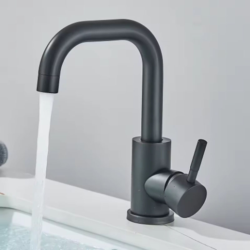 Stainless Steel Bathroom Faucet Swivel Single Lever Sink Mixer Tap