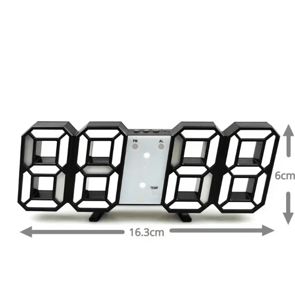 3D LED Digital Wall Clock Alarm Time Date Temperature Display Modern Desk and Wall Clock