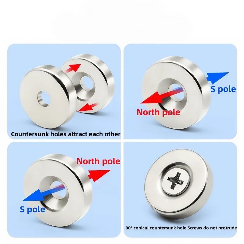 Product Name 10Pcs N52 High-Strength Countersunk Magnets | 30mm x 5mm Industrial Neodymium Rare Earth Magnets