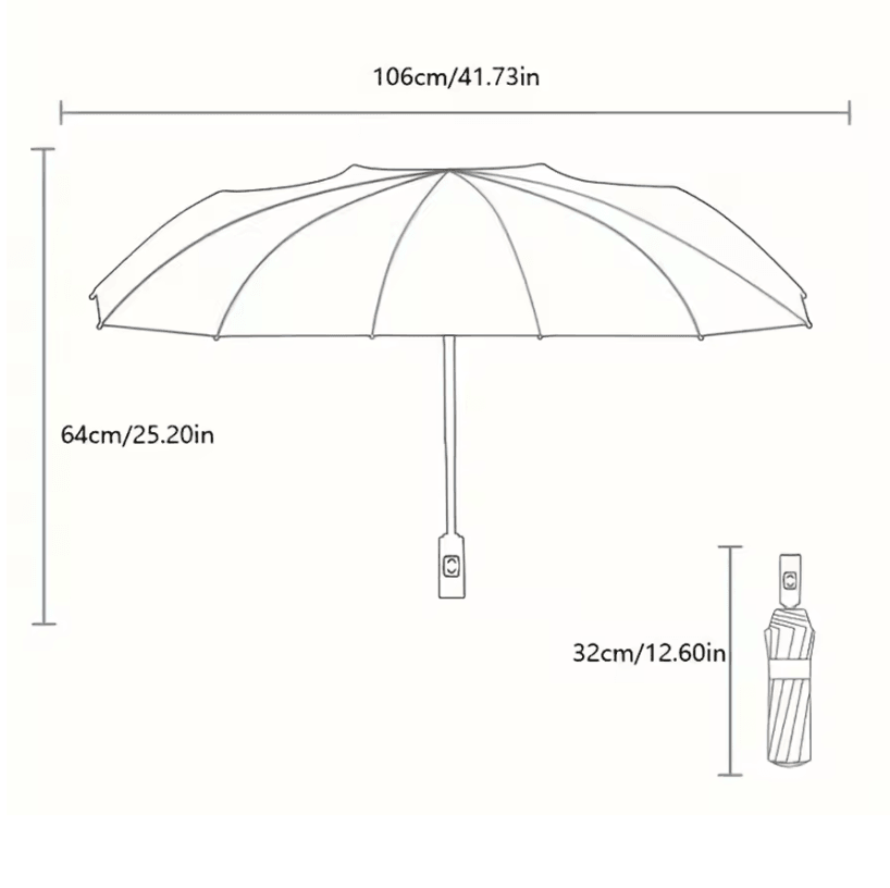 Automatic Windproof Folding Umbrella with UV Protection and Durable Frame