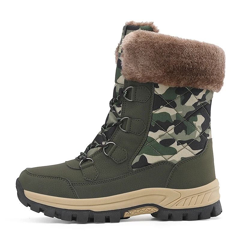 Womens Winter Snow Boots Warm Velvet Lined Non Slip Wide Toe Footwear