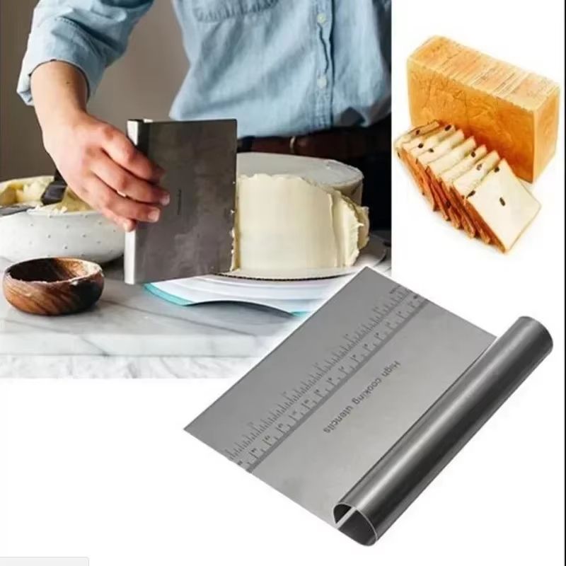Professional Stainless Steel Cake Scraper Buttercream Edge Cake Smoother Tool Baking Pastry Spatula